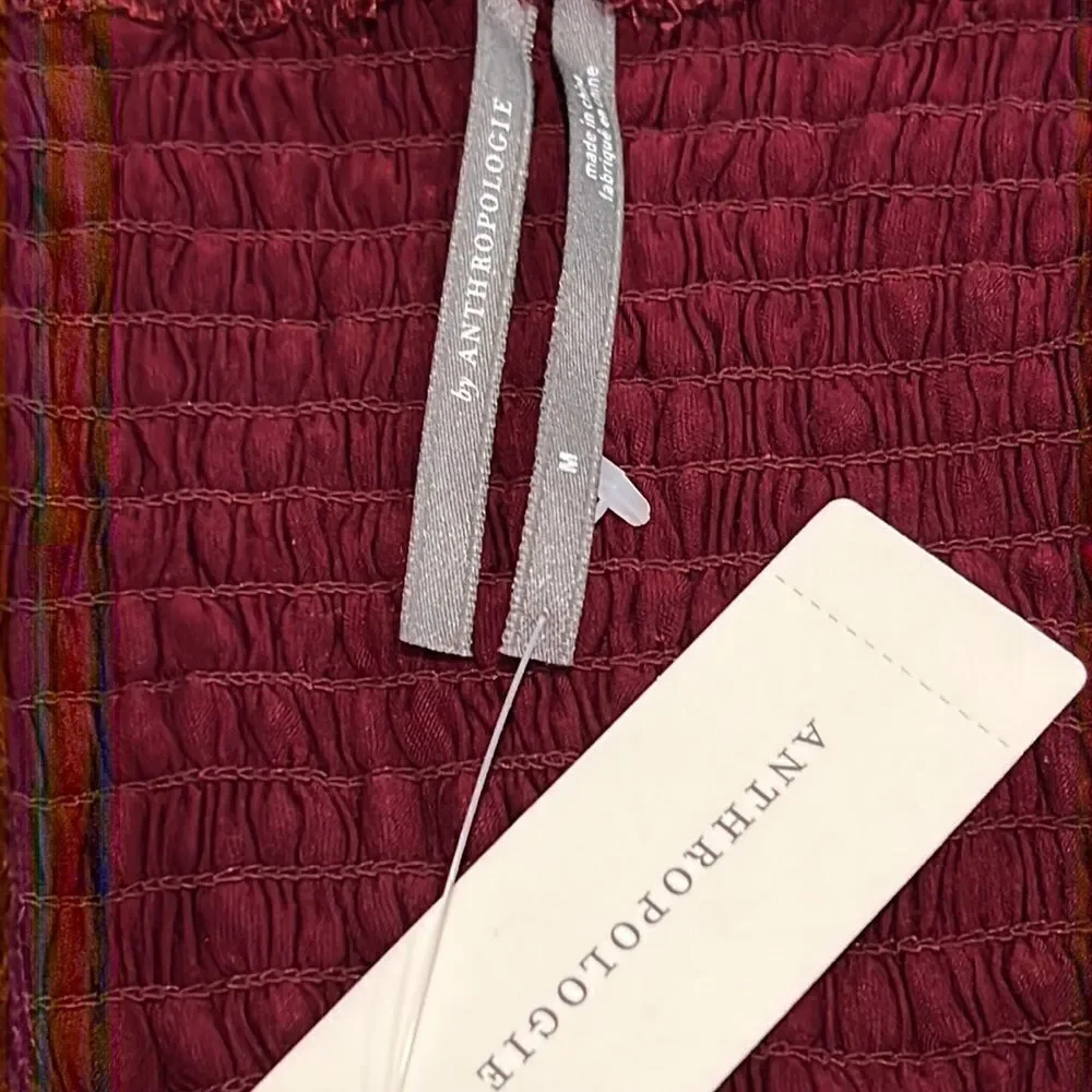 NWT Anthropologie Sweetheart Lace Top Medium Wine